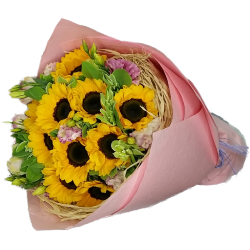 Ten SunFlowers in Bouquet  Sunny Day